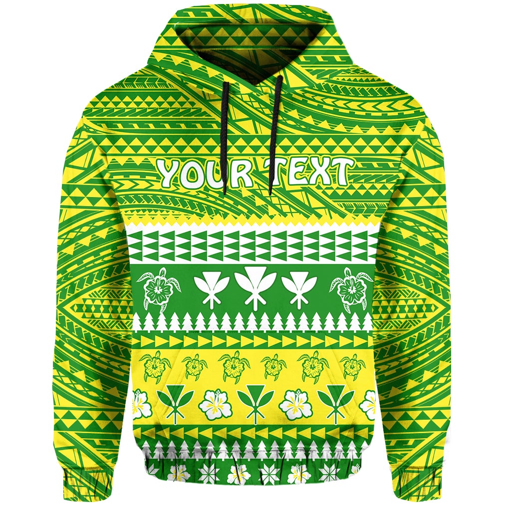 Custom Christmas Hawaii Hoodie Polynesian Mele Kalikimaka Santa Claus LT13 - Wonder Print Shop
