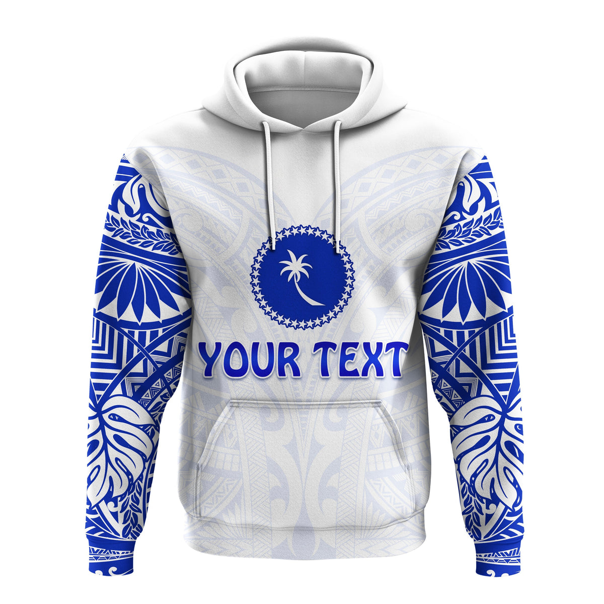 Custom Chuuk Micronesia Hoodie Simple Pattern White LT13 - Wonder Print Shop