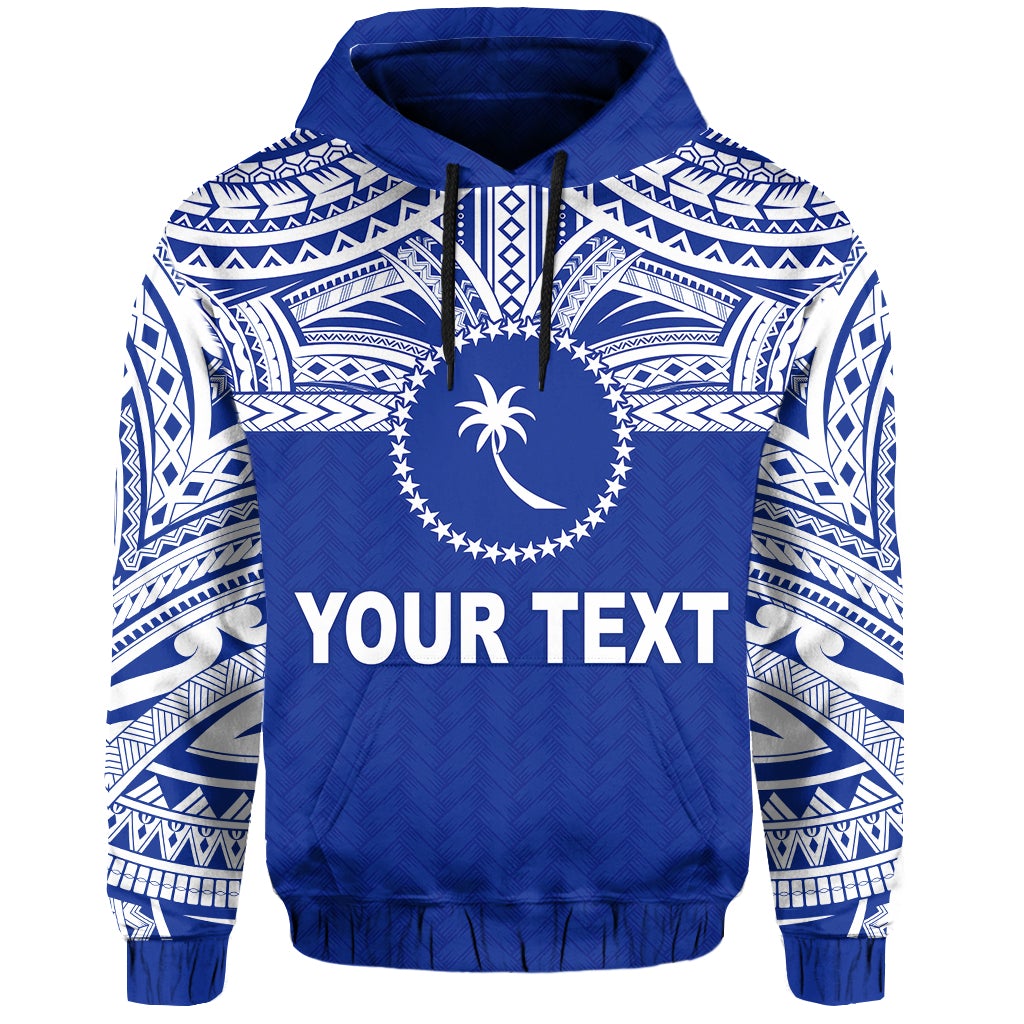 Custom Chuuk Flag Hoodie Micronesia Style Blue LT13 - Wonder Print Shop