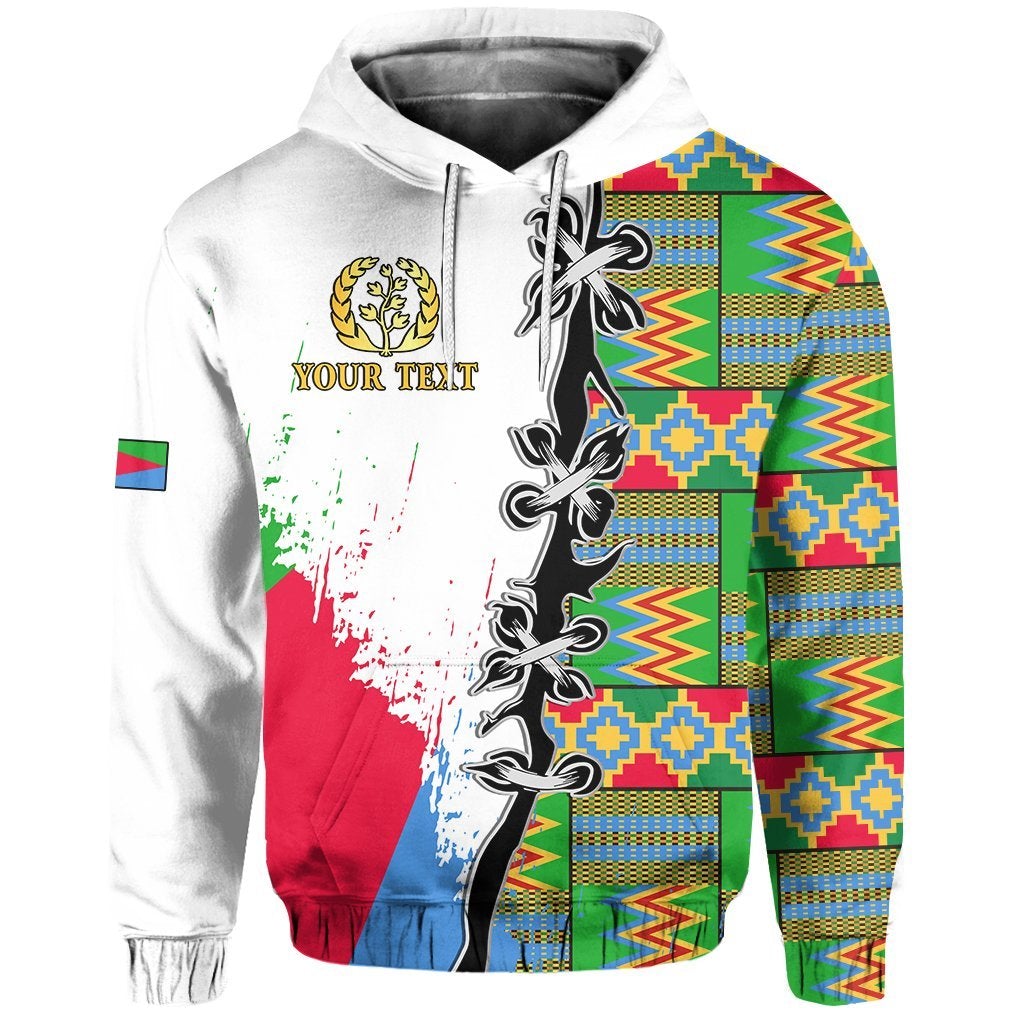 Custom Eritrea Special KnoHoodie African Pattern Version White LT13 - Wonder Print Shop