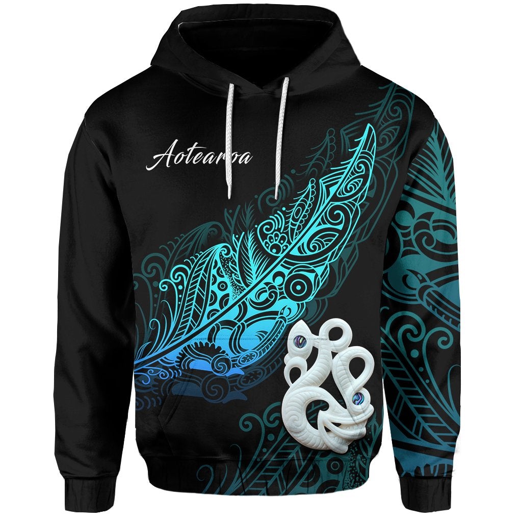 Aotearoa Hoodie Fern Mix Manaia Matau LT13 - Wonder Print Shop