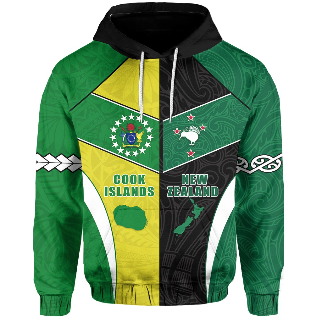 Custom Cook Islands New Zealand Hoodie Polynesian mix Maori LT13 - Wonder Print Shop
