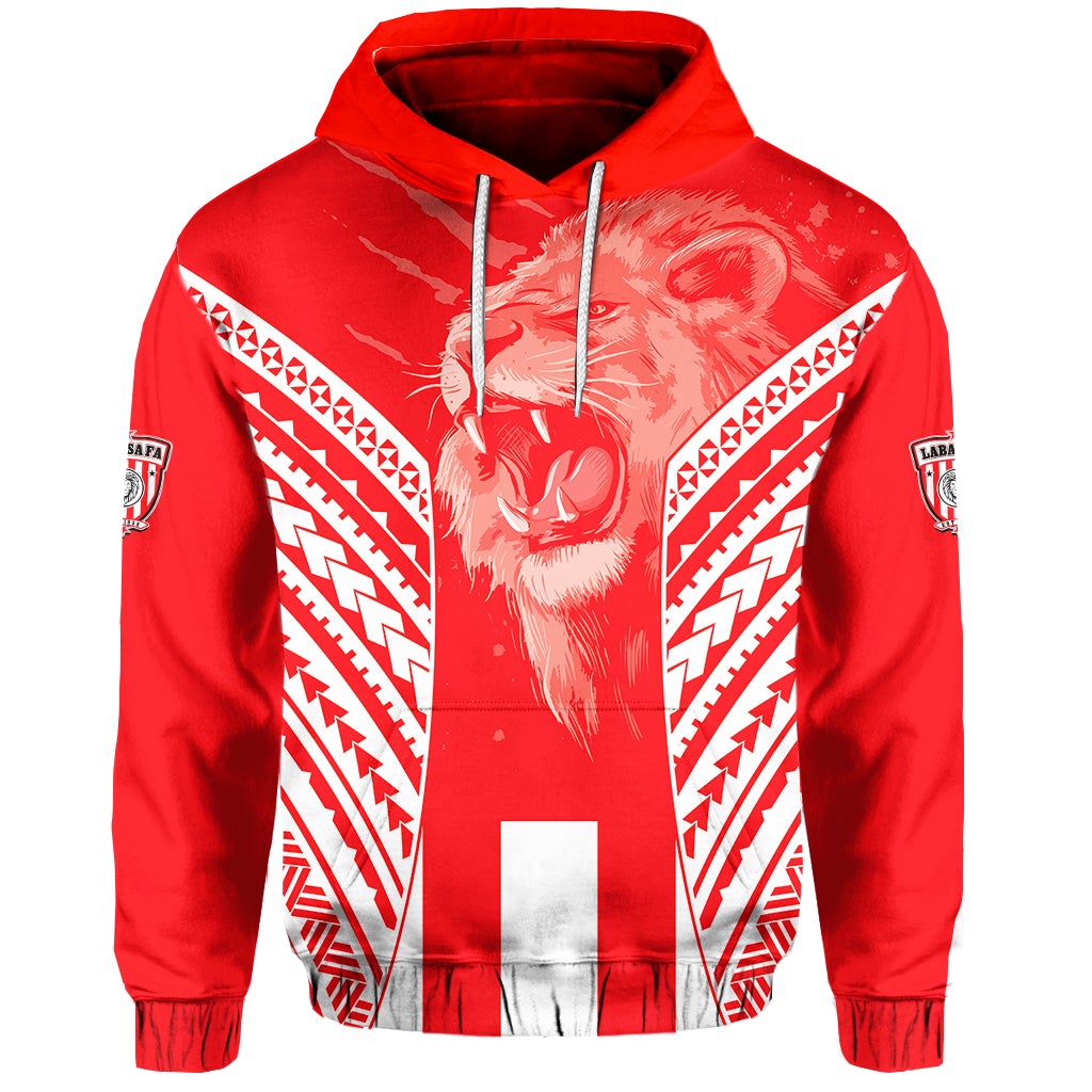 Custom LABASA Football Hoodie Strong Lion Of Fiji Custom Text and Number LT13 - Wonder Print Shop