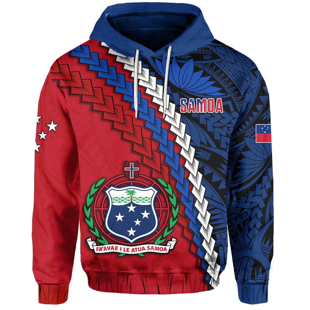 Custom Samoa Polynesian Hoodie Quotes Custom Text and Number LT13 - Wonder Print Shop