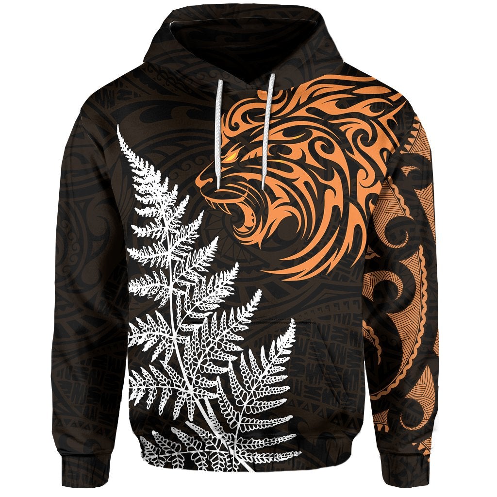 Custom Leo Zodiac Style Maori Hoodie Orange Lion LT13 - Wonder Print Shop