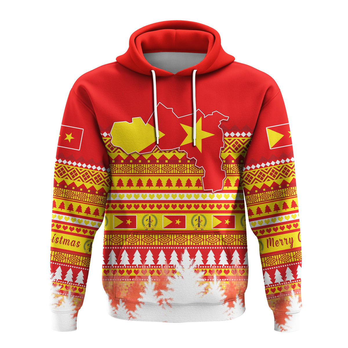 Tigray Hoodie Merry Christmas Mix African Pattern LT13 - Wonder Print Shop