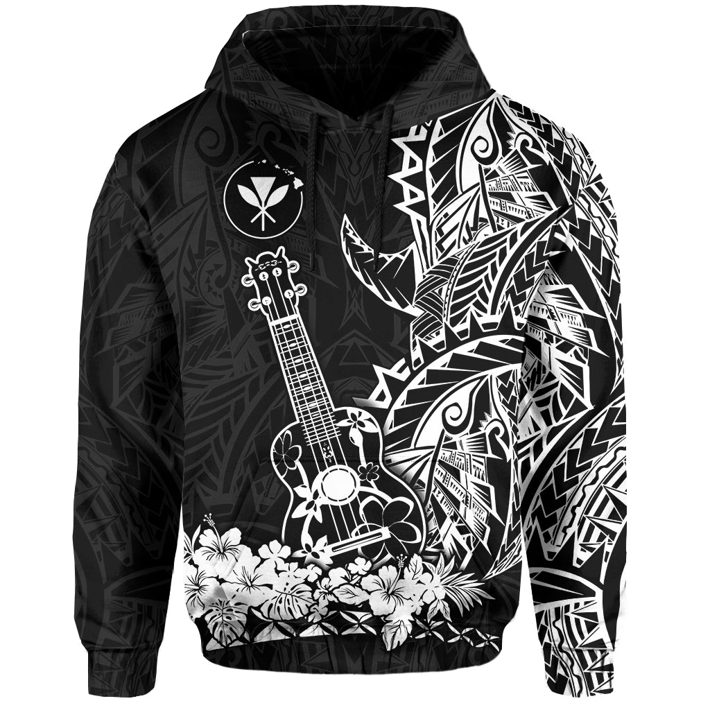 Custom Hawaii Polynesian Hoodie White Ukulele LT13 - Wonder Print Shop