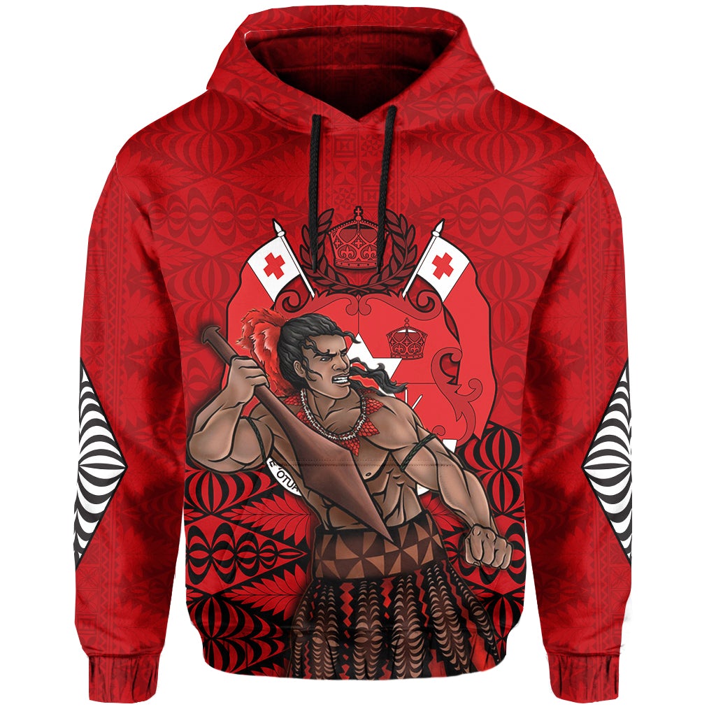 Tonga Warriors Hoodie Tongan Pattern Version Black LT13 - Wonder Print Shop