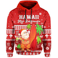 Custom Mele Kalikimaka Hoodie Santa Claus Hawaii Christmas LT13 - Wonder Print Shop