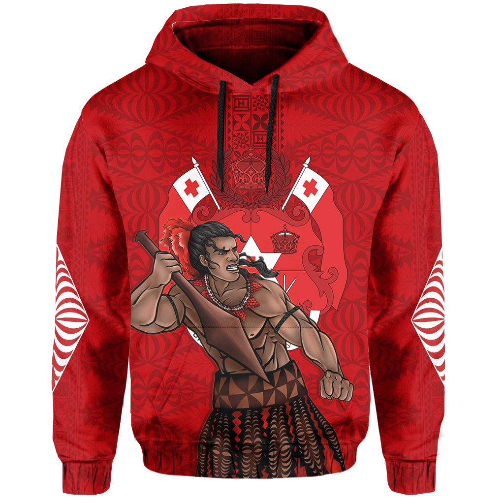 Tonga Warriors Hoodie Tongan Pattern Version Red LT13 - Wonder Print Shop