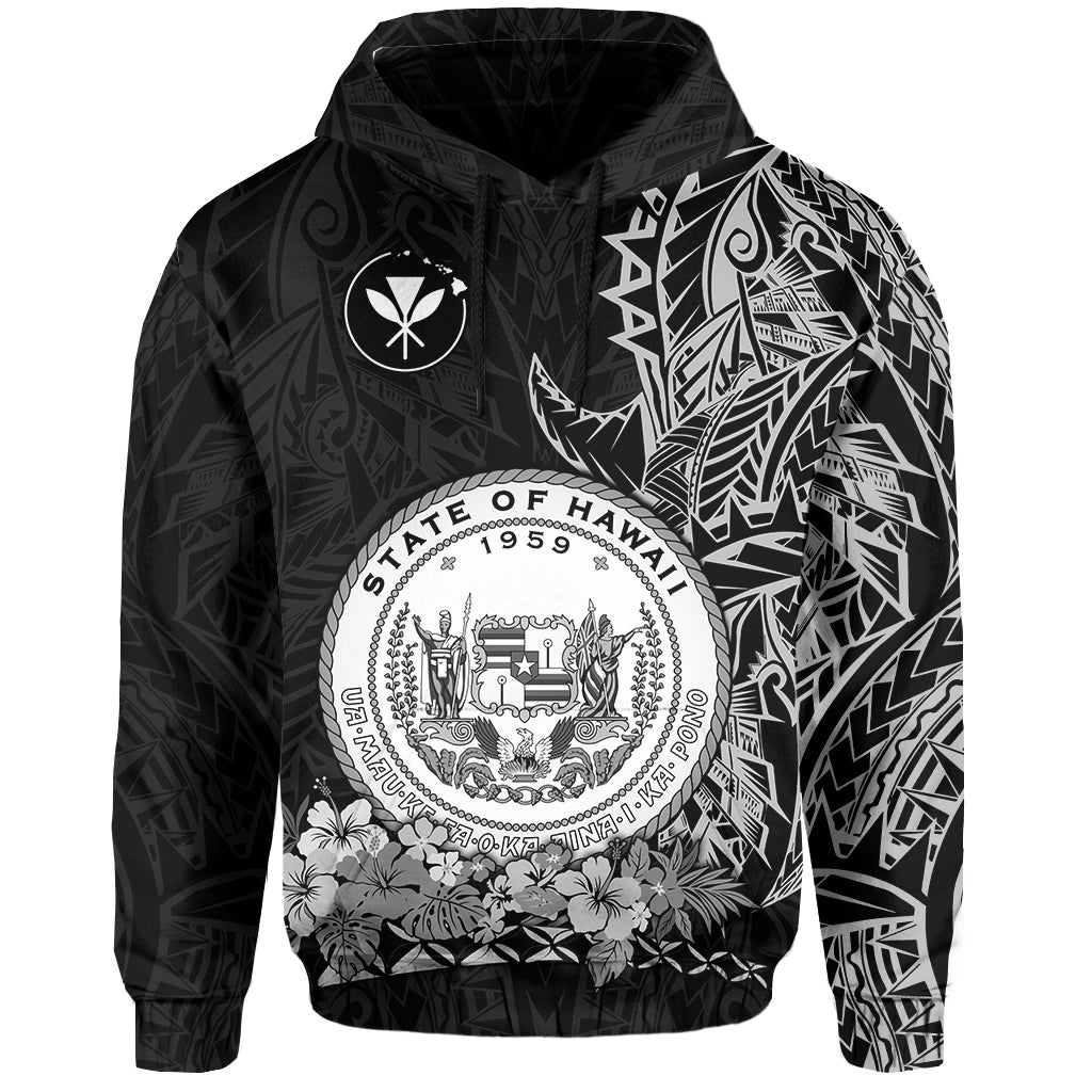 Custom Hawaiian Polynesian Hoodie White Seal of Hawaii LT13 - Wonder Print Shop