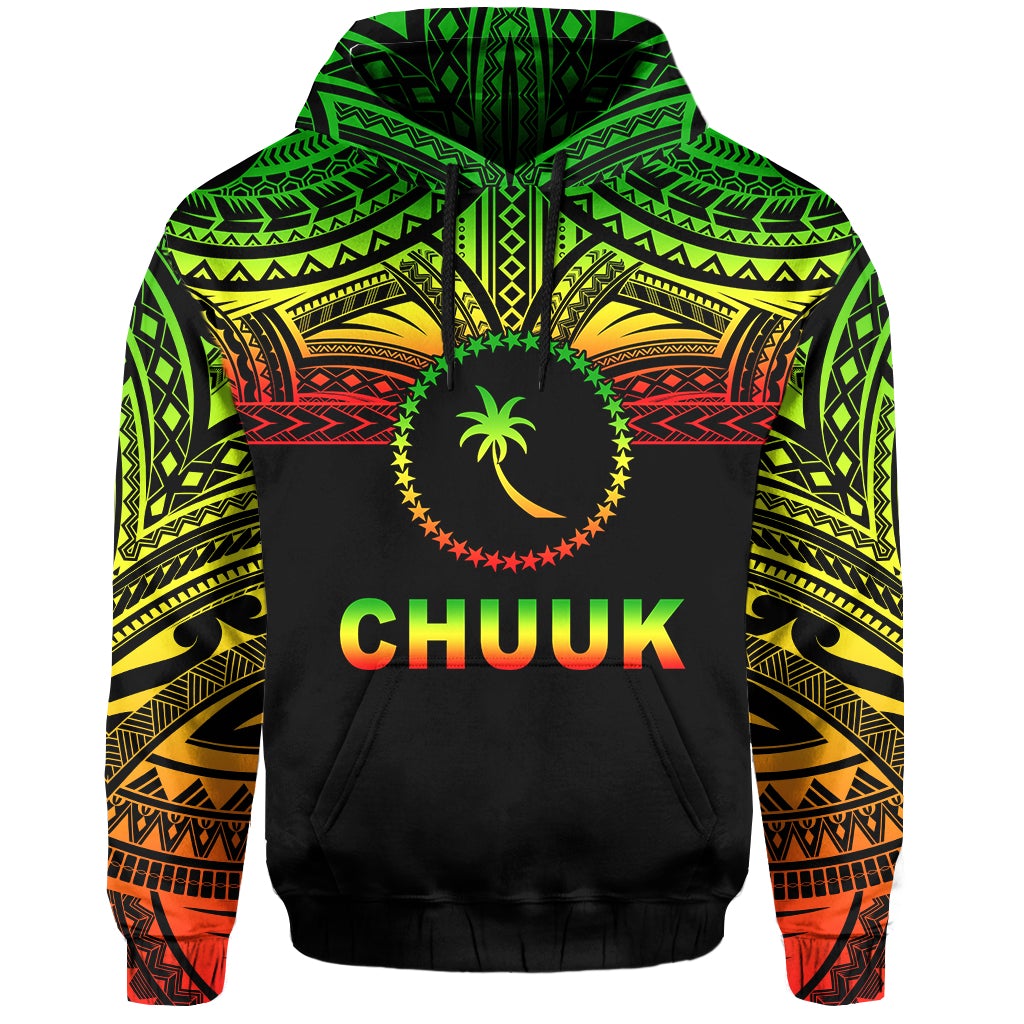 Custom Chuuk Flag Hoodie Micronesia Style Reggae LT13 - Wonder Print Shop