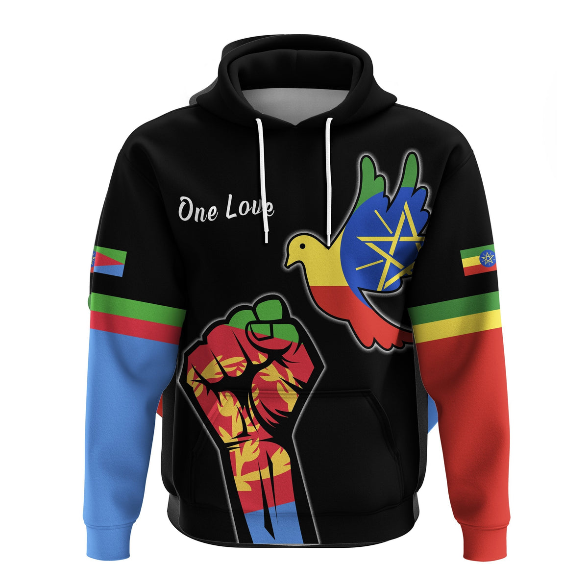 Ethiopia and Eritrea Hoodie One Love LT13 - Wonder Print Shop
