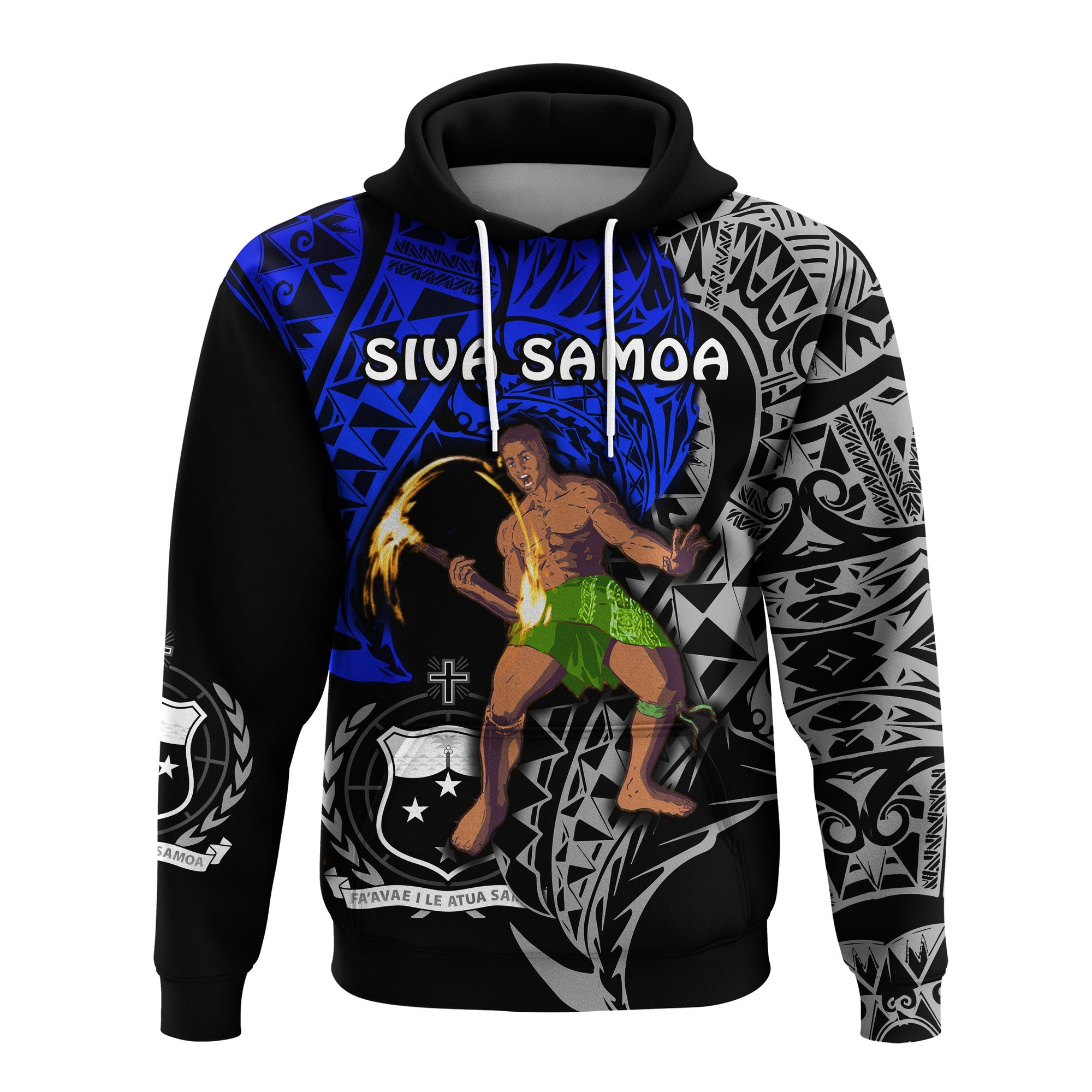 Siva Samoa Hoodie Samoan Dance Mix Blue Polynesian LT13 - Wonder Print Shop