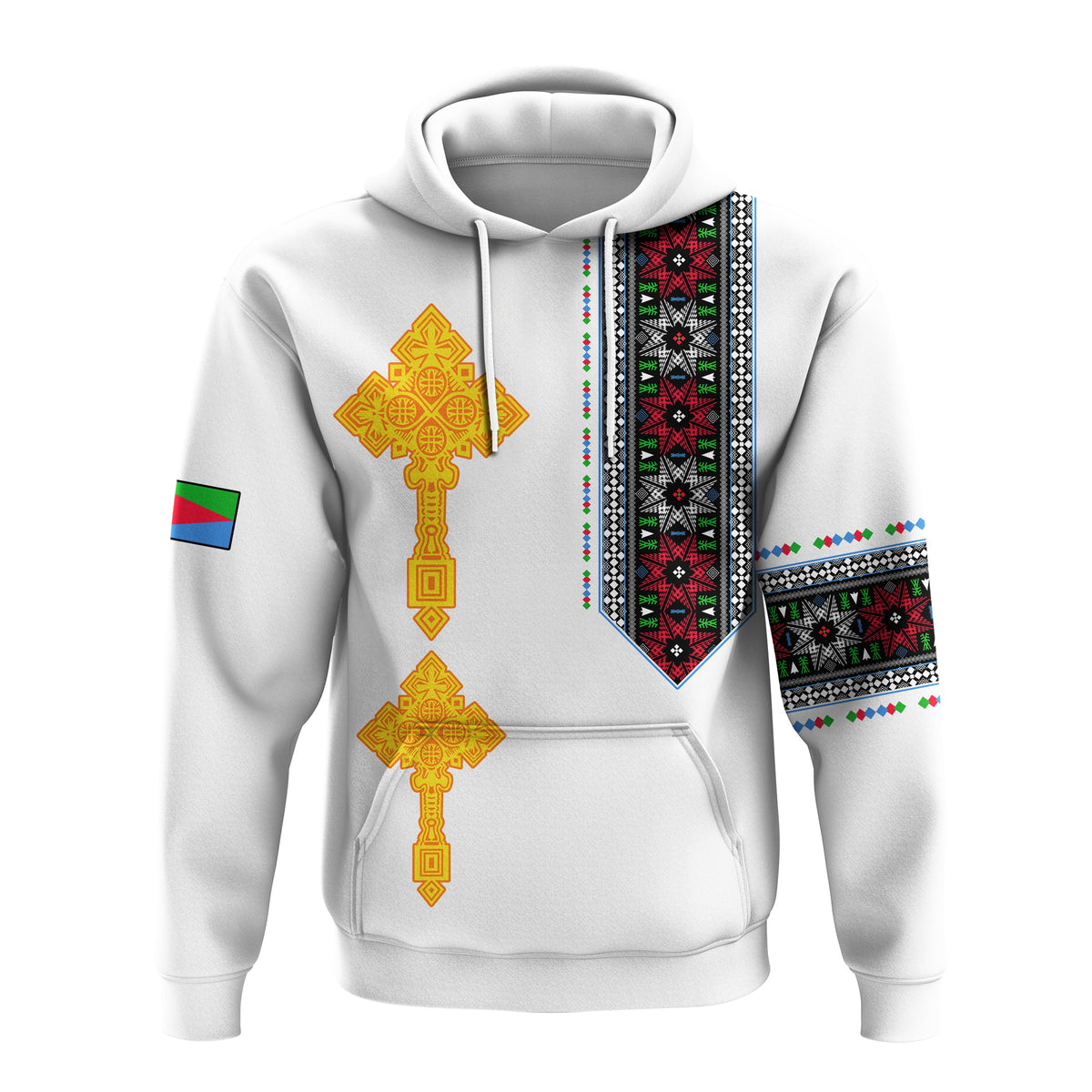 Eritrea Tibeb Hoodie Eritrean Cross Mix Flag LT13 - Wonder Print Shop