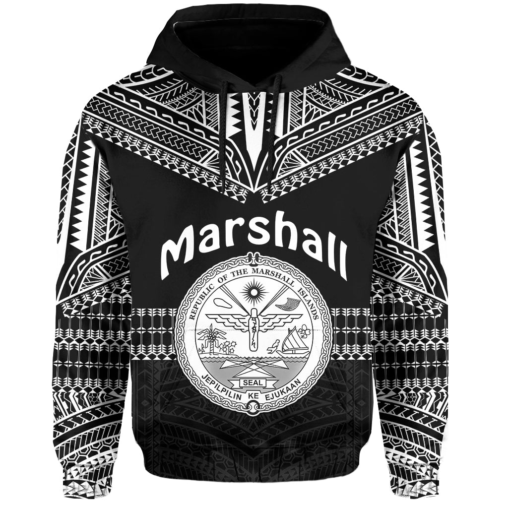 Custom Marshall Islands Hoodie Best Tattoo Version Black LT13 - Wonder Print Shop