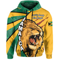 Jamaica Athletics Hoodie Jamaican Flag Mix Lion Sporty Style - Wonder Print Shop