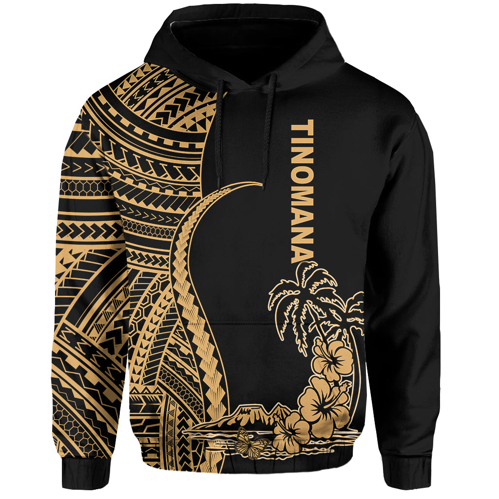 (TINOMANA) Hoodie - Gold Polynesian Tentacle Tribal Pattern Ver.02 LT13