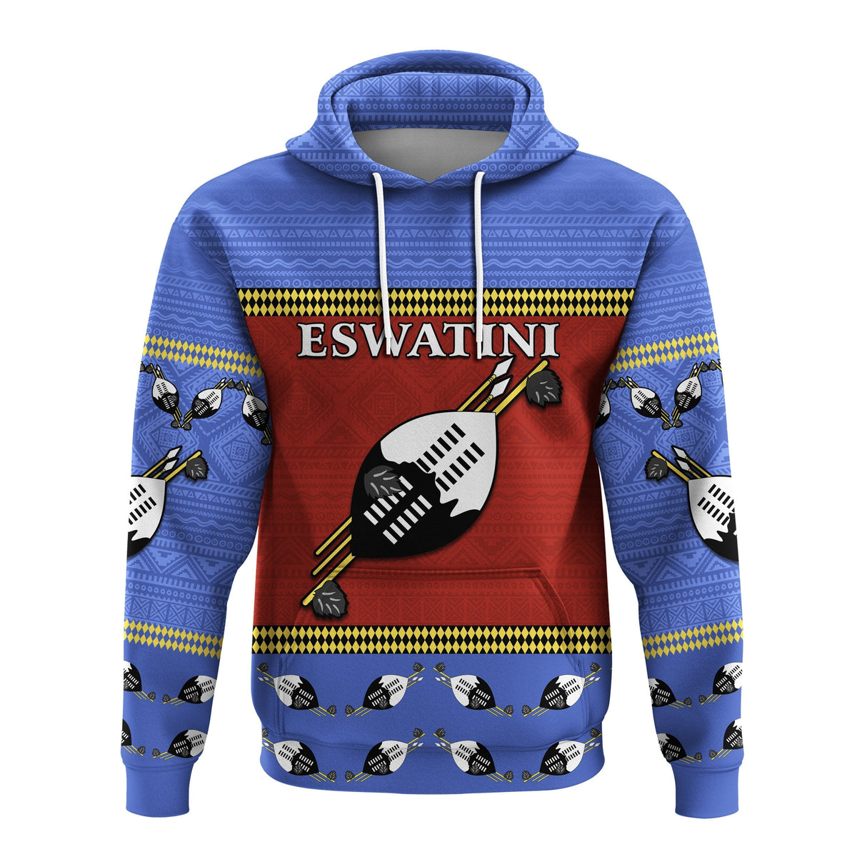 Custom Independent Anniversary Eswatini Hoodie Flag and Shield Swaziland LT13 - Wonder Print Shop