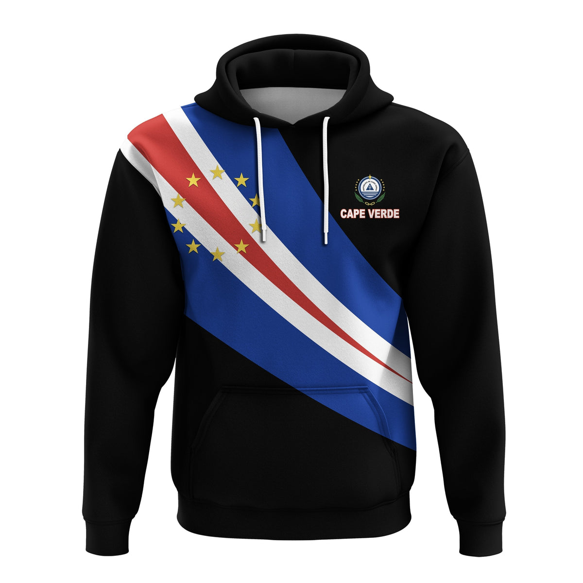 Cape Verde Hoodie Flag Version Black LT13 - Wonder Print Shop