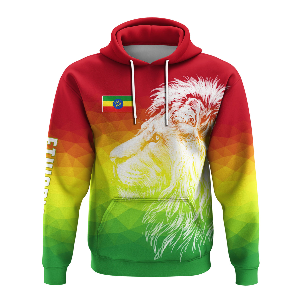Ethiopia Hoodie Lion Ethiopian Style Flag LT13 - Wonder Print Shop
