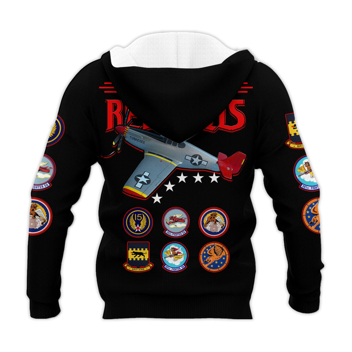 Custom Tuskegee Airmen Hoodie US Military Black Red Tails LT13 - Wonder Print Shop