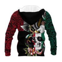 Mexico Hoodie Mexican Skull Eagle With Angry Snake - Wonder Print Shop