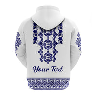 Custom Ukraine Hoodie Navy Ukrainian Folk - Wonder Print Shop