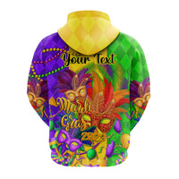 Custom Mardi Gras 2023 Hoodie Carnival Masks With Feathers - Wonder Print Shop