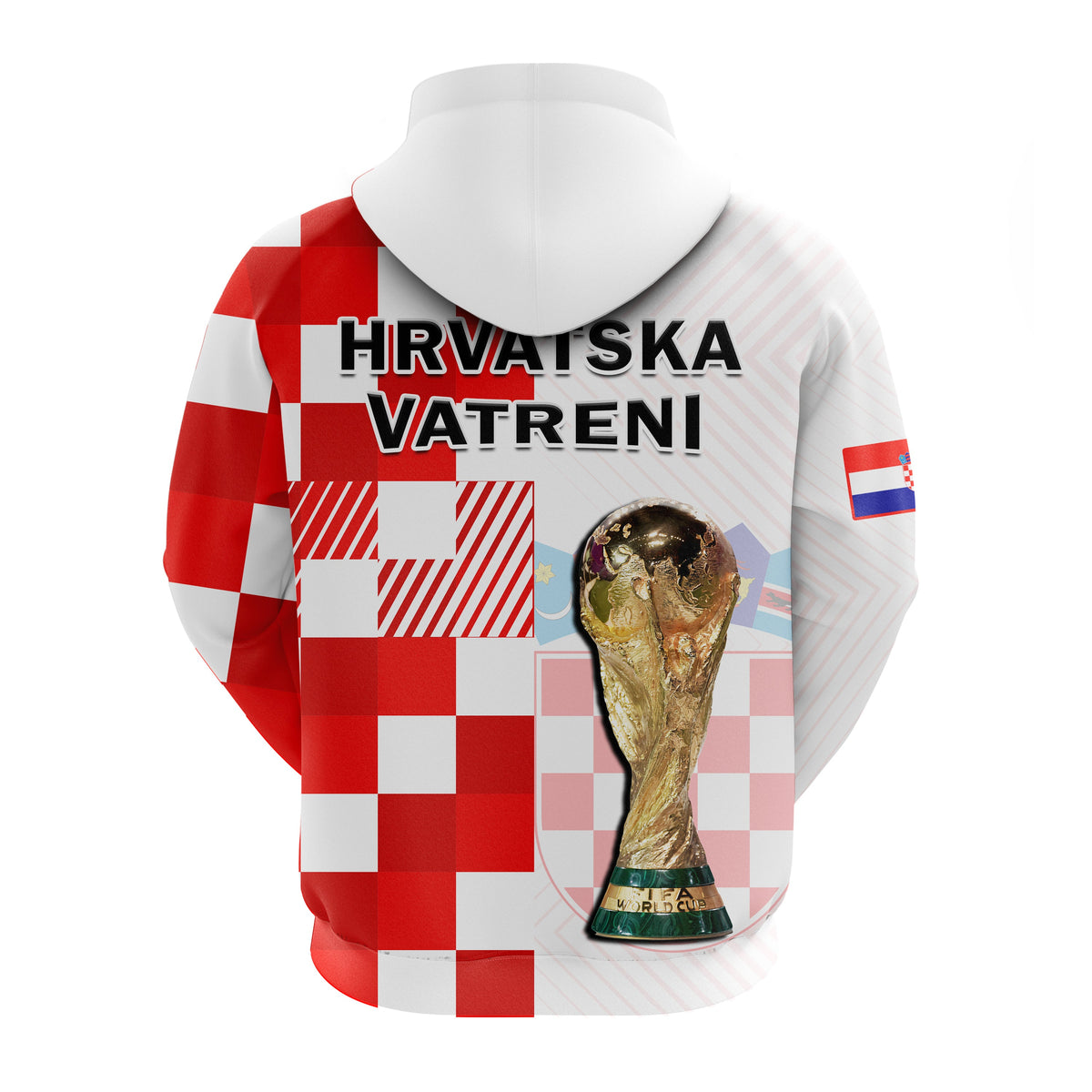 Croatia Football Hoodie Hrvatska Checkerboard Champions WC 2022 - Wonder Print Shop