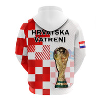 Croatia Football Hoodie Hrvatska Checkerboard Champions WC 2022 - Wonder Print Shop