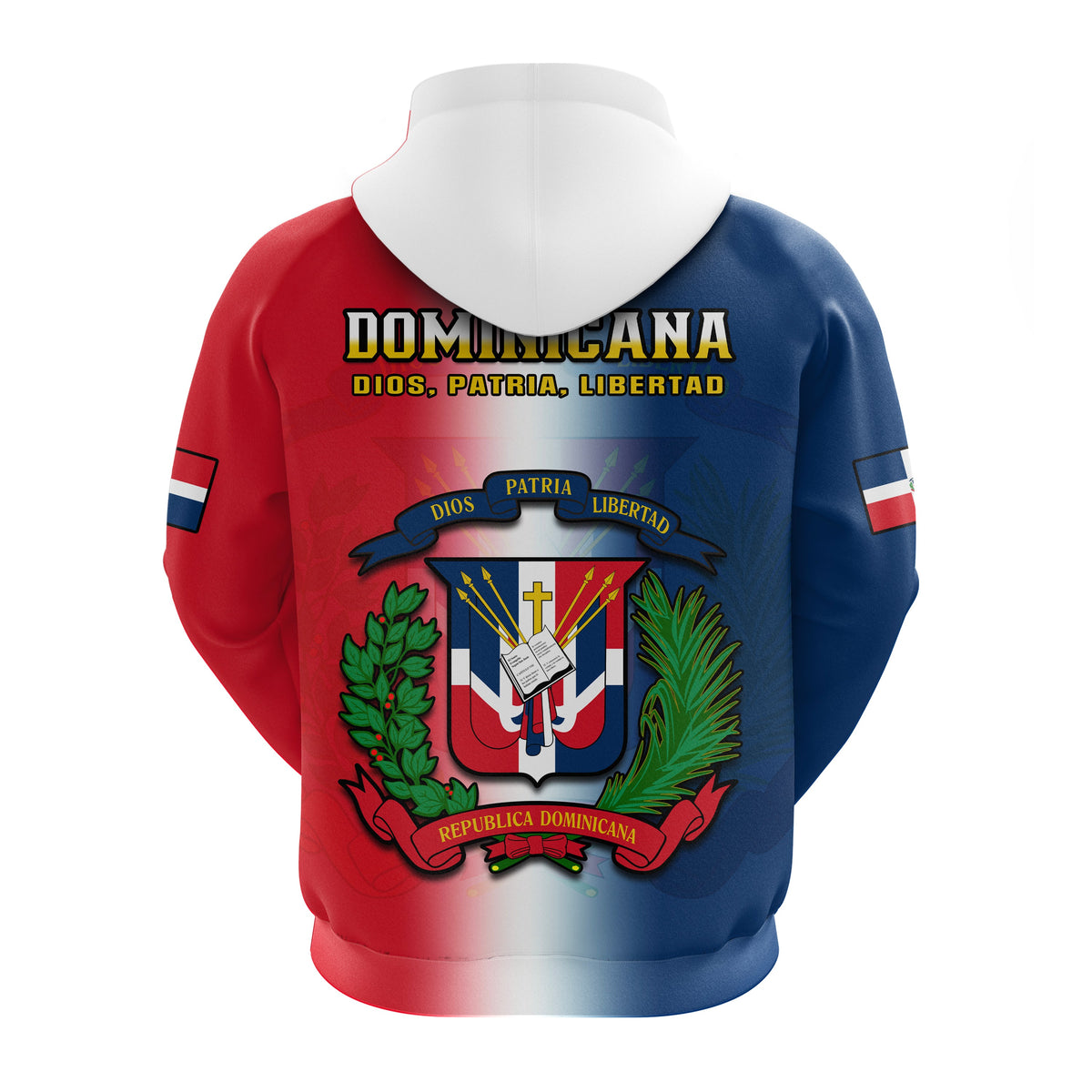 Dominican Republic Hoodie Dominicana Coat Of Arms Gradient Style - Wonder Print Shop