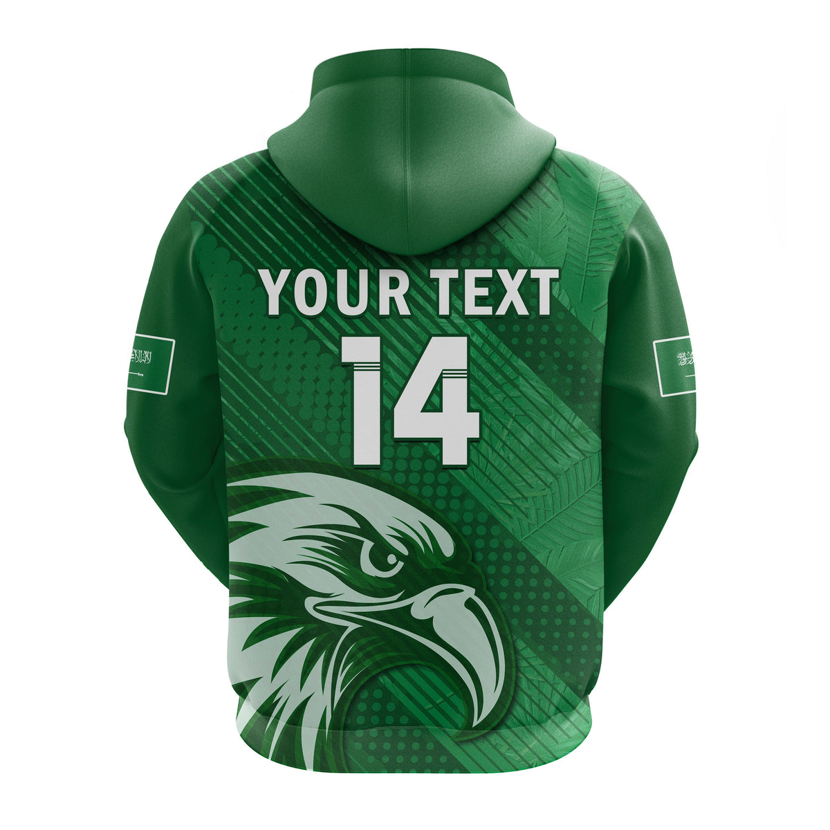 Custom Saudi Arabia Football Hoodie Green Falcons Football 2022 - Wonder Print Shop