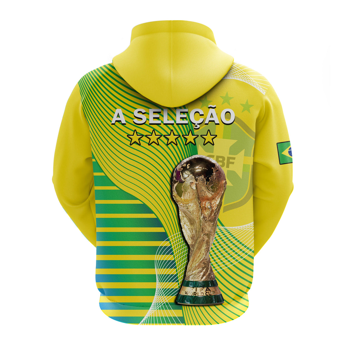Brazil Football Hoodie Canarinha Champions WC 2022 - Wonder Print Shop