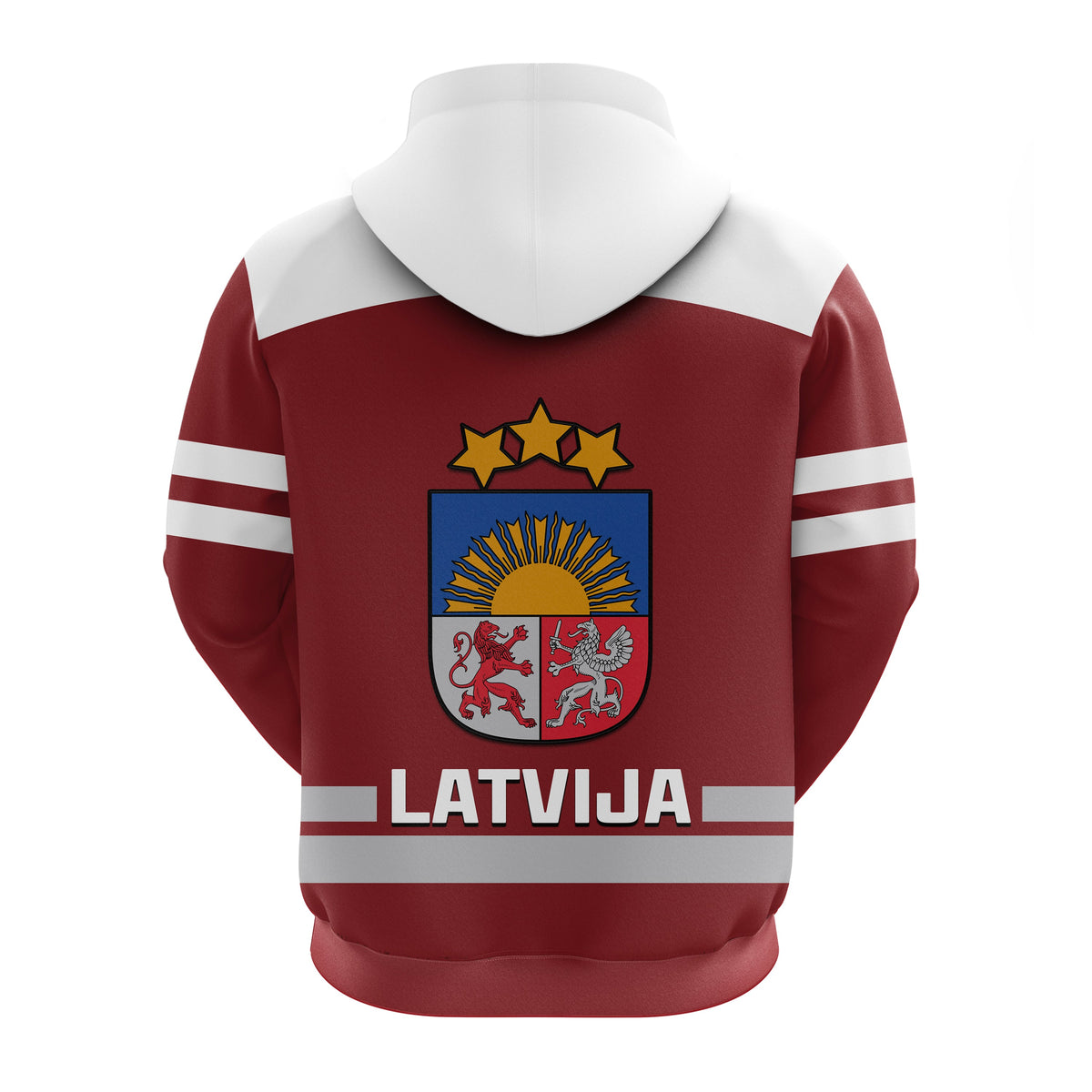 Latvia Hockey 2023 Hoodie Red Sporty Style - Wonder Print Shop
