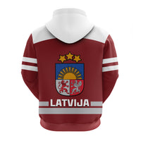 Latvia Hockey 2023 Hoodie Red Sporty Style - Wonder Print Shop
