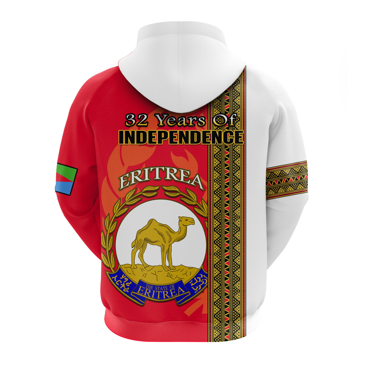 Eritrea Hoodie African Pattern Happy Independence Day Version White - Wonder Print Shop