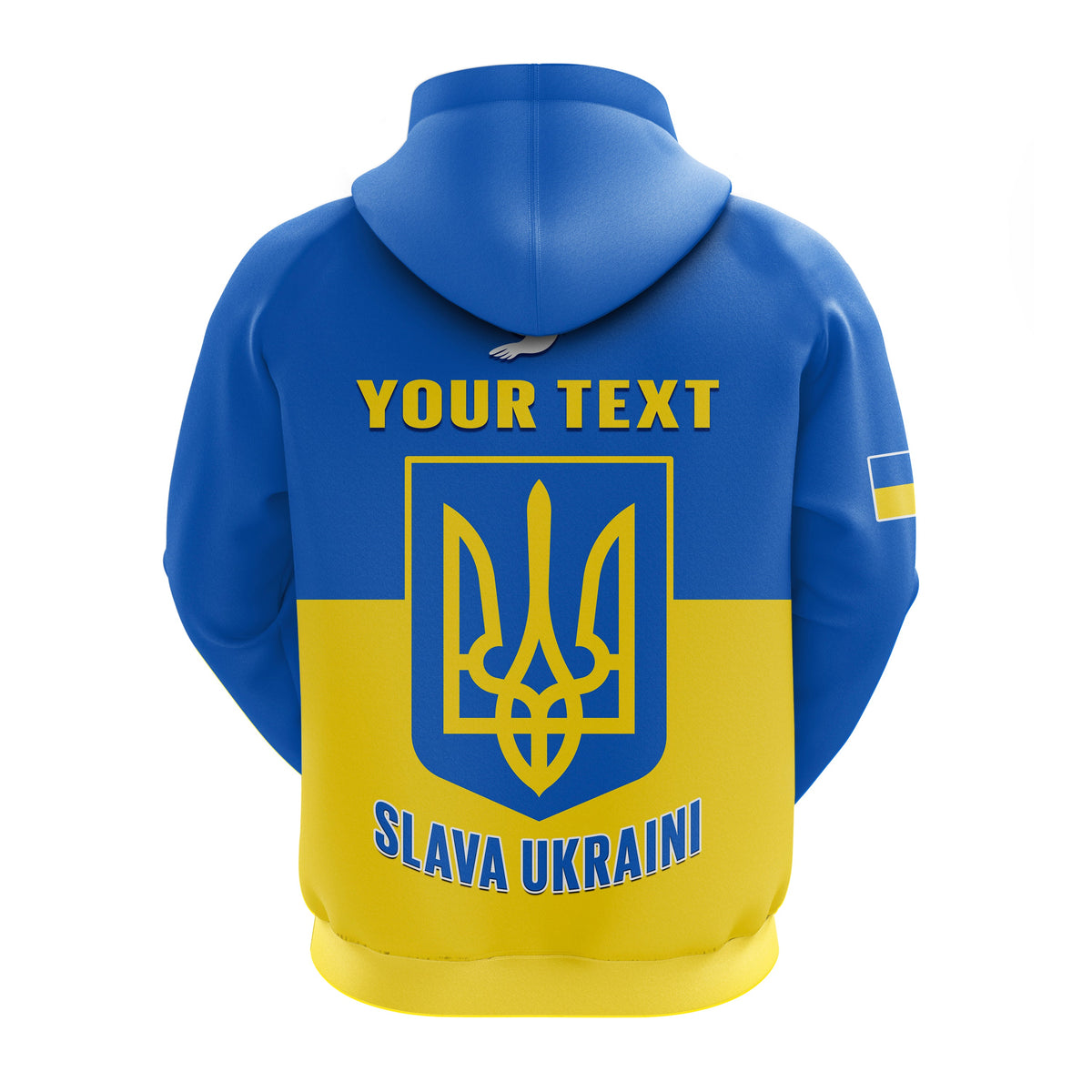 Custom Personalised Ukraine Hoodie Ukraine Gold Trident Slava Ukraini Blue - Wonder Print Shop
