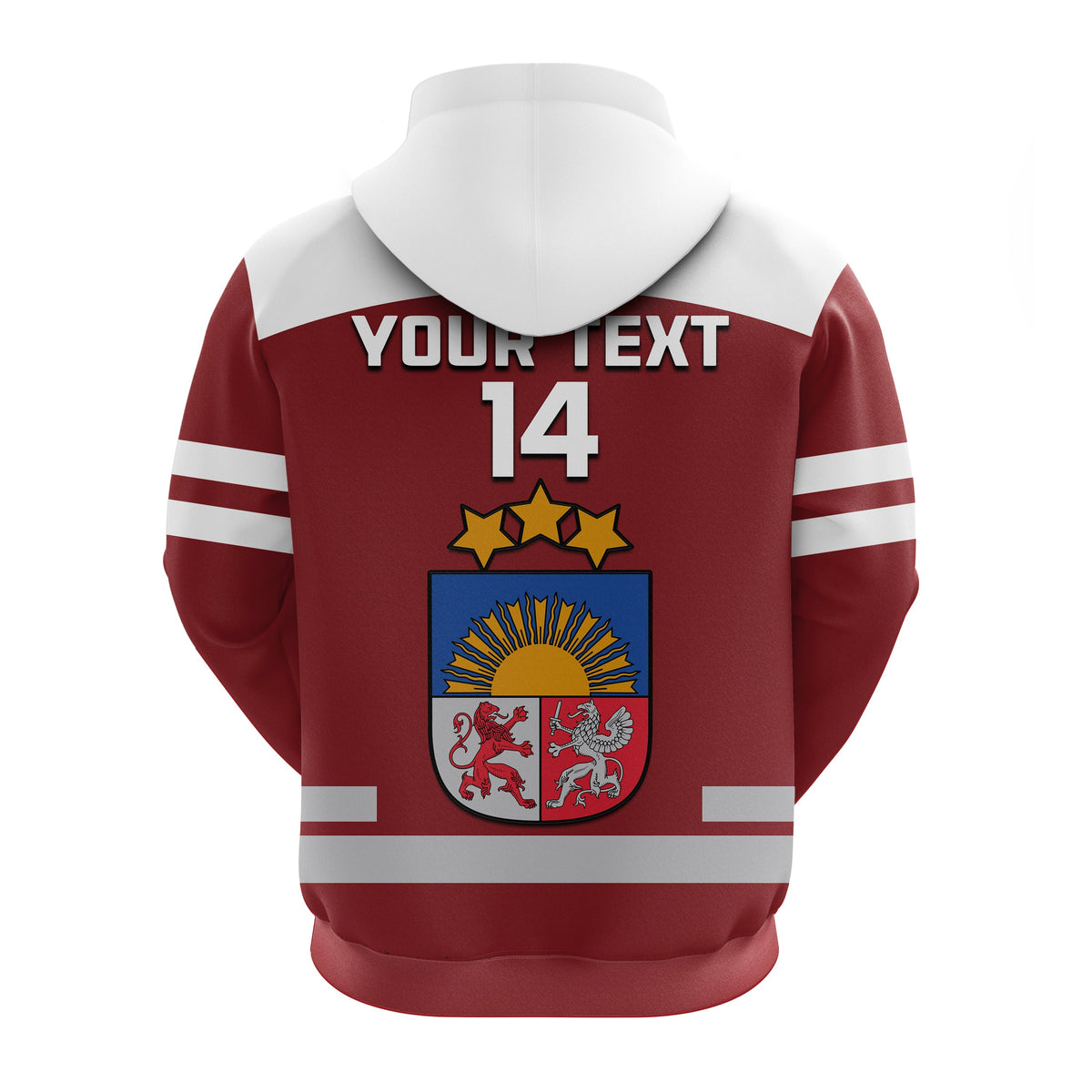 Custom Latvia Hockey 2023 Hoodie Red Sporty Style - Wonder Print Shop