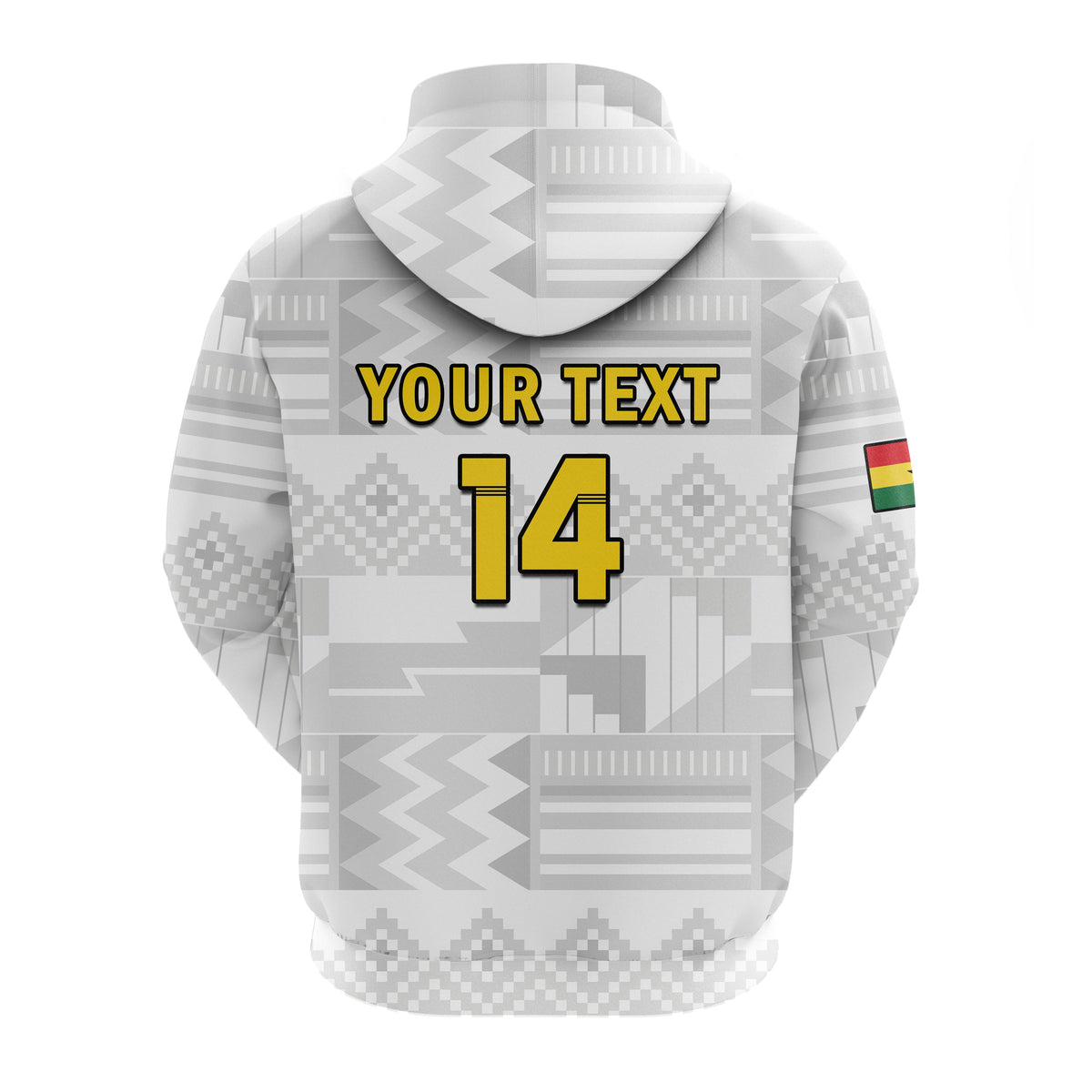 Custom Ghana Football Hoodie Black Stars Kente Football 2022 White - Wonder Print Shop