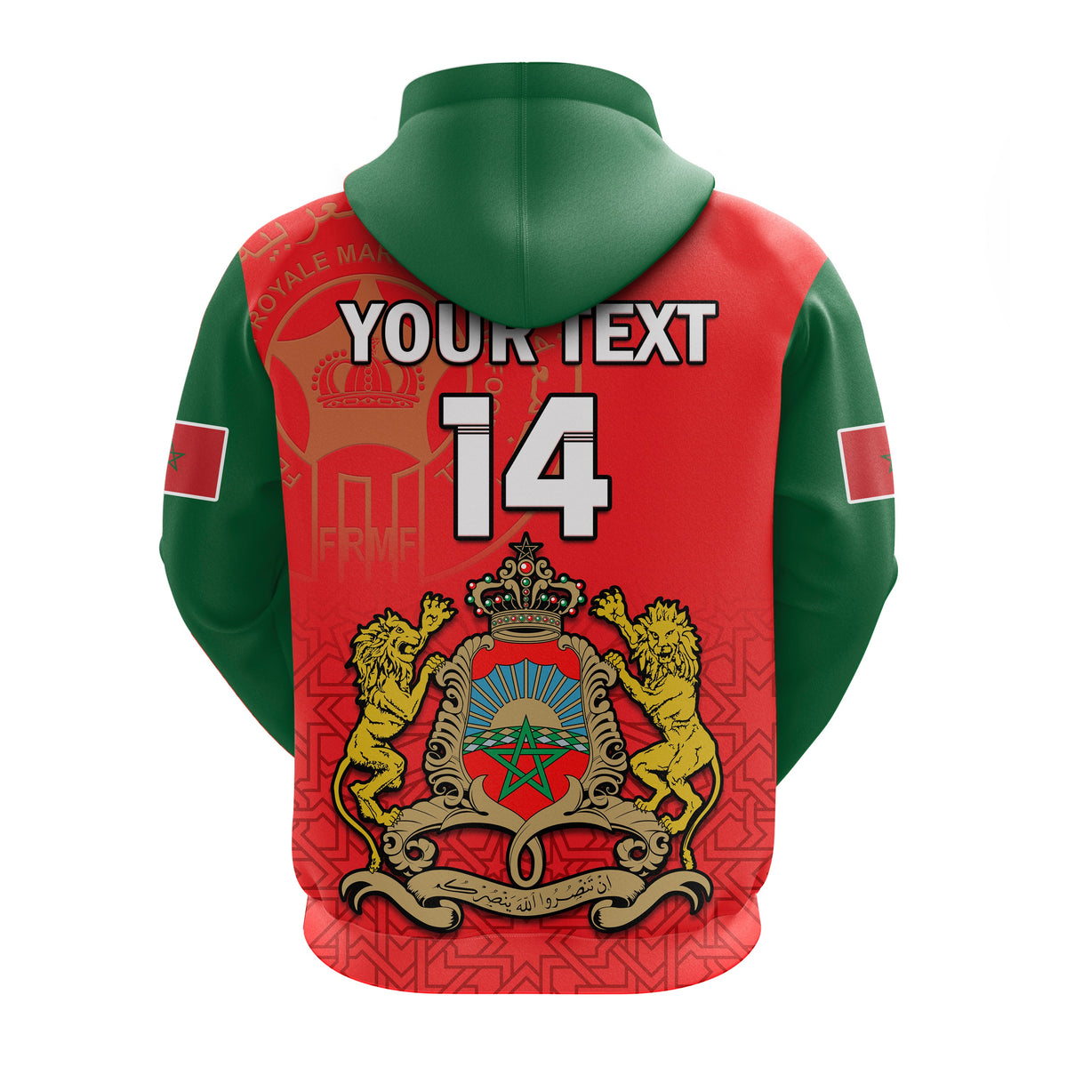 Custom Morocco Football Hoodie Atlas Lions Red Football 2022 - Wonder Print Shop