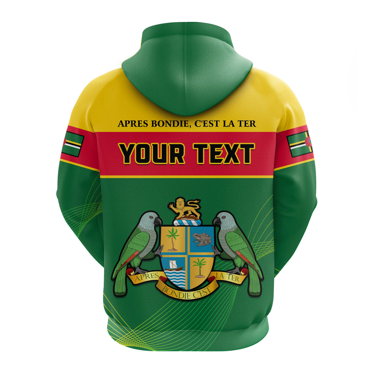 Custom Dominica Hoodie Dominican Coat Of Arms With Map - Wonder Print Shop