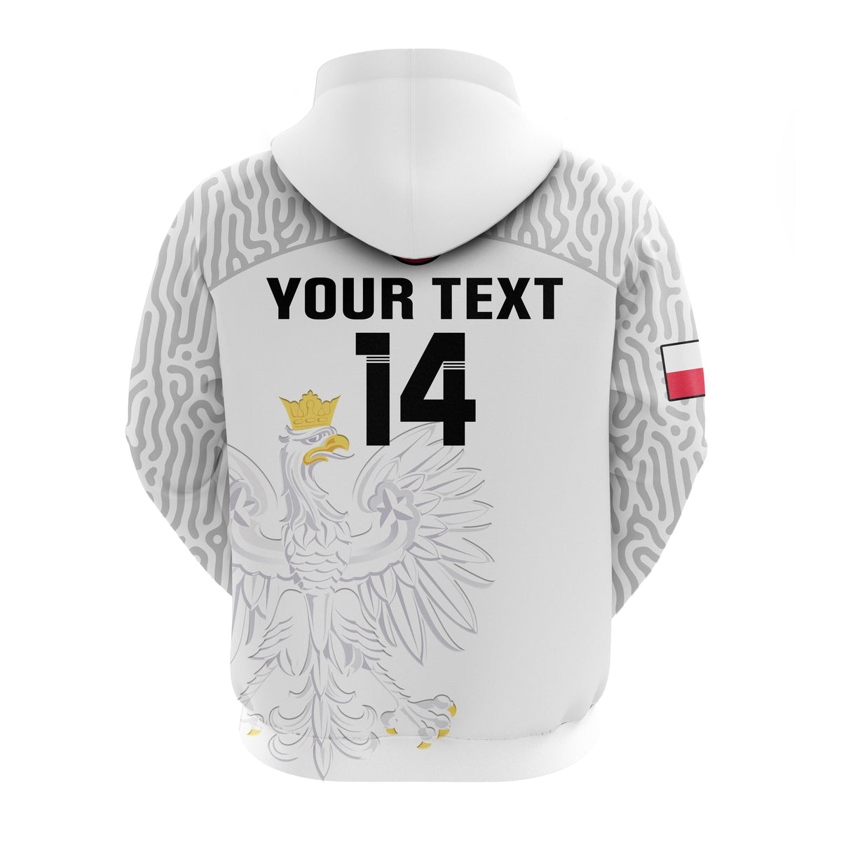 Custom Poland Football Hoodie Polska Football 2022 White - Wonder Print Shop