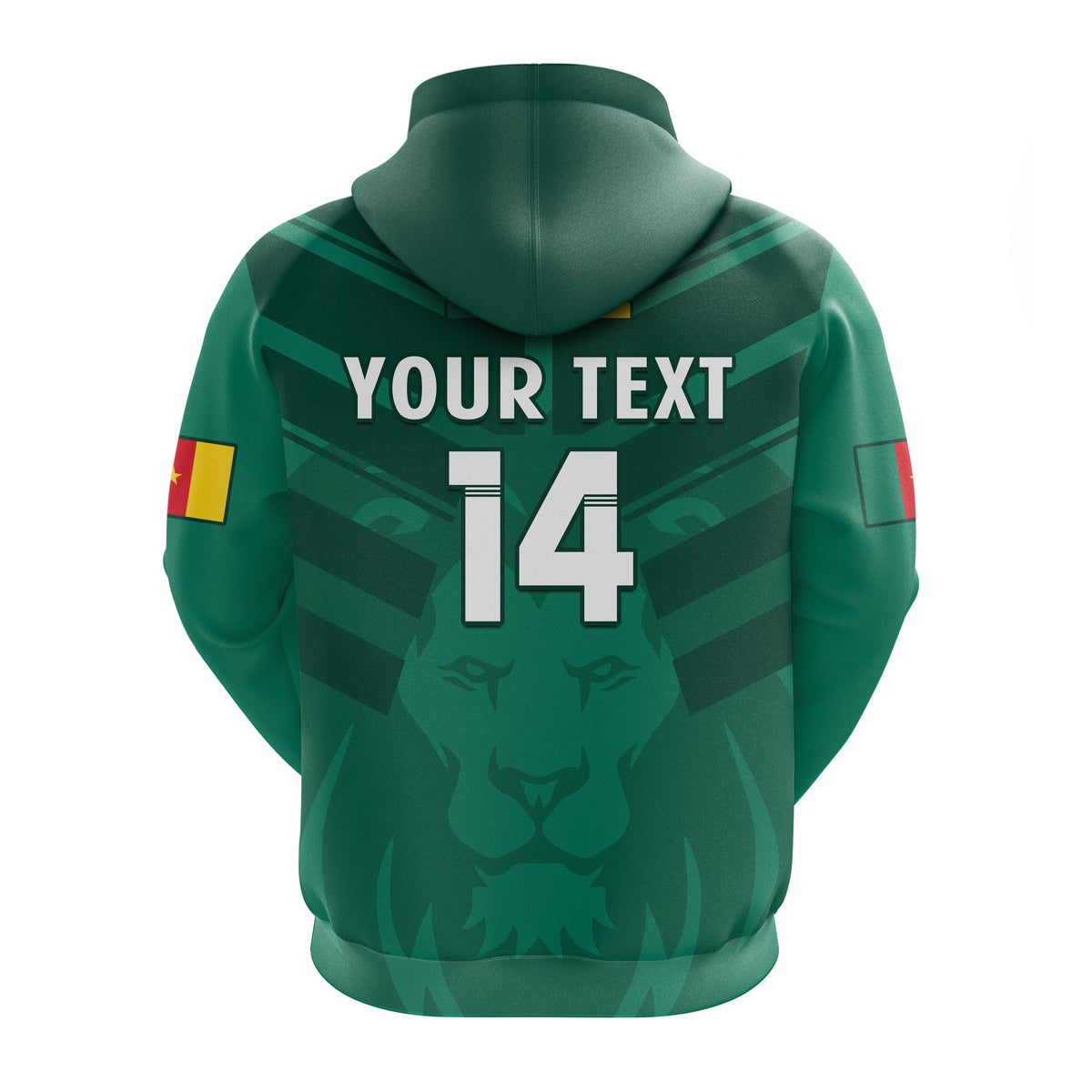 Custom Cameroon Football Hoodie Les Lions Indomptables Green Football 2022 - Wonder Print Shop