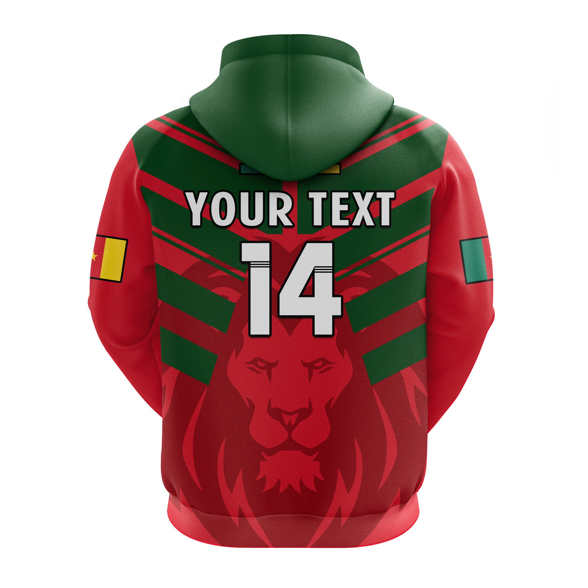 Custom Cameroon Football Hoodie Les Lions Indomptables Red Football 2022 - Wonder Print Shop