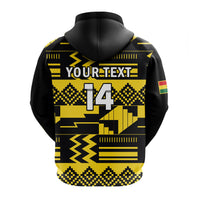 Custom Ghana Football Hoodie Black Stars Kente Football 2022 Yellow - Wonder Print Shop