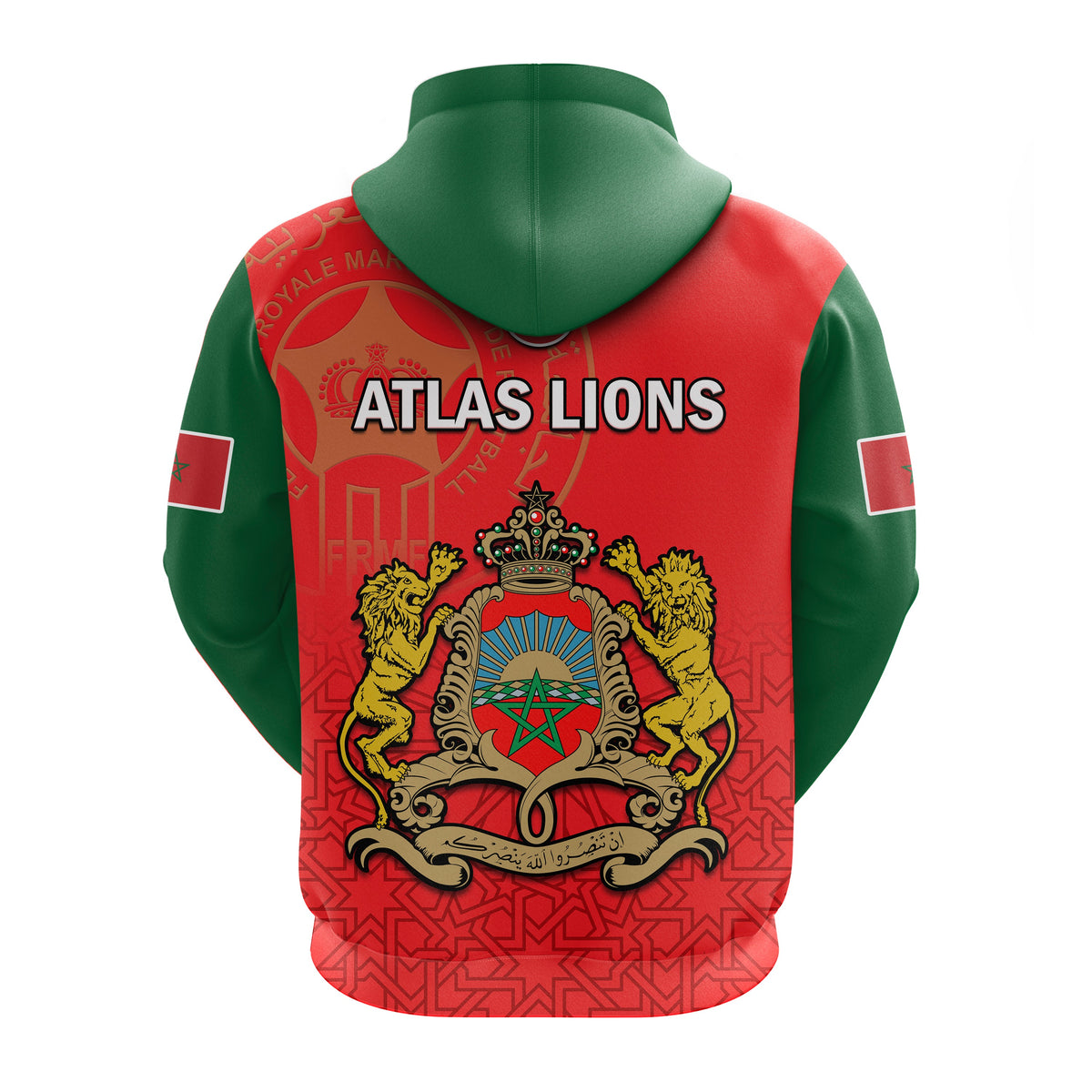 Morocco Football Hoodie Atlas Lions Red World Cup 2022 - Wonder Print Shop