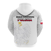Poland Football Hoodie Polska Football 2022 White - Wonder Print Shop
