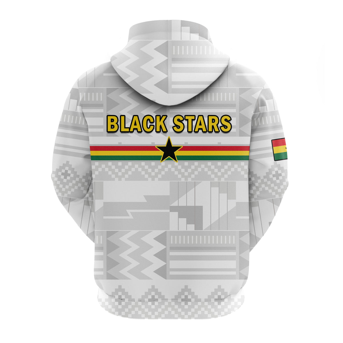 Ghana Football Hoodie Black Stars Kente Football 2022 White - Wonder Print Shop