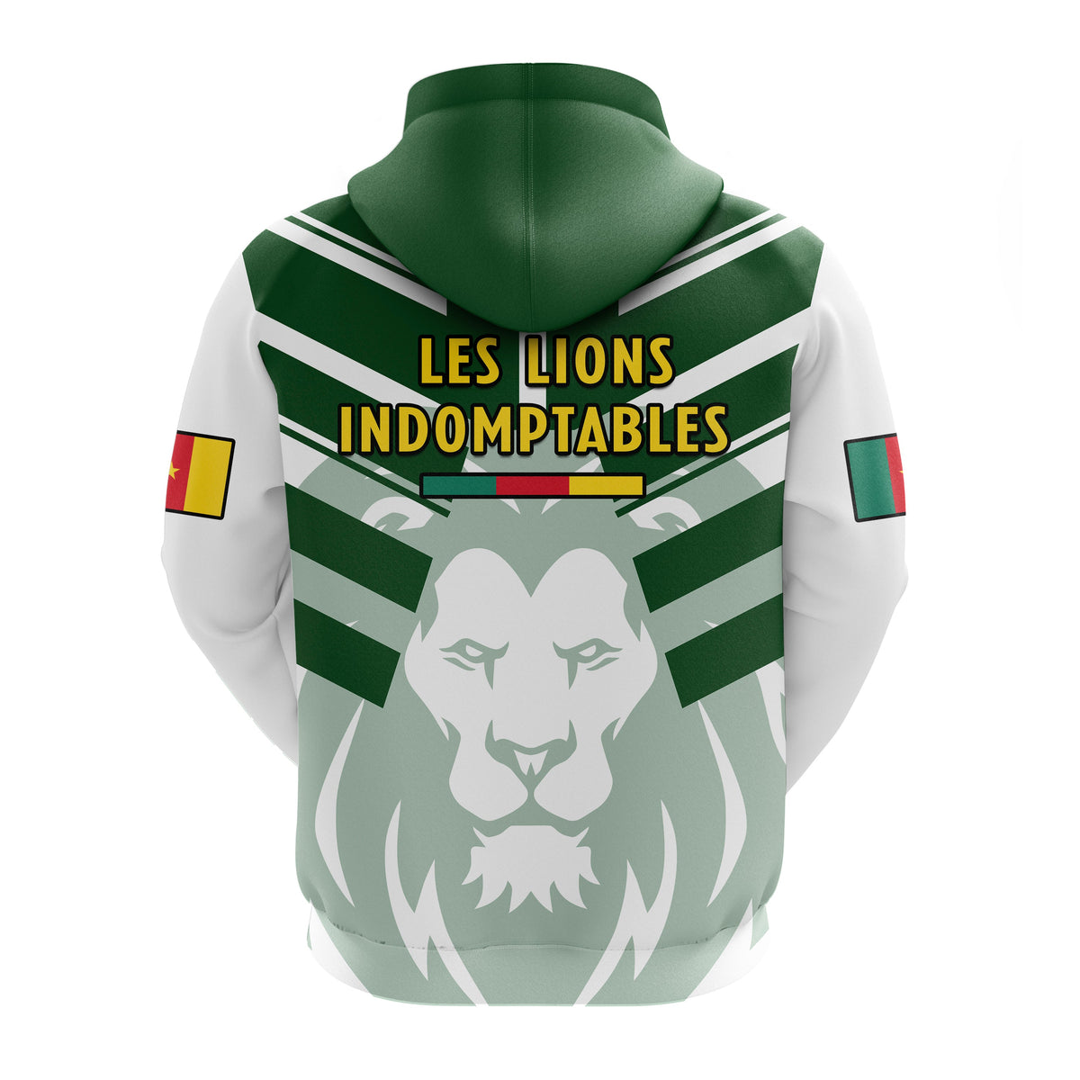 Cameroon Football Hoodie Les Lions Indomptables White Football 2022 - Wonder Print Shop